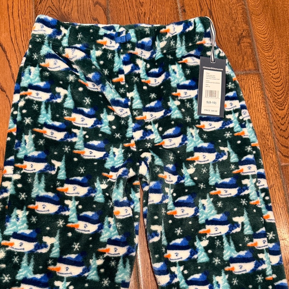 Vineyard Vines boys plush snowman winter pajama loungewear pants NEW SZ S
